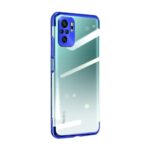 Clear Color Case Gel TPU Electroplating frame Cover for Xiaomi Redmi Note 10 5G / Poco M3 Pro blue