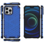 Honeycomb Case armor cover with TPU Bumper for iPhone 13 Pro Max blue - Image 2