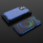 Honeycomb Case armor cover with TPU Bumper for iPhone 13 Pro Max blue - Image 13
