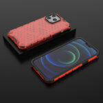 Honeycomb Case armor cover with TPU Bumper for iPhone 13 Pro Max red - Image 13