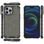 Honeycomb Case armor cover with TPU Bumper for iPhone 13 Pro Max black - Image 2