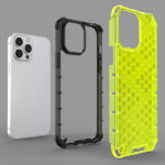 Honeycomb Case armor cover with TPU Bumper for iPhone 13 Pro Max black - Image 6
