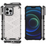 Honeycomb Case armor cover with TPU Bumper for iPhone 13 Pro Max transparent - Image 2