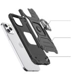 Wozinsky Ring Armor Case Kickstand Tough Rugged Cover for iPhone 13 mini silver - Image 3